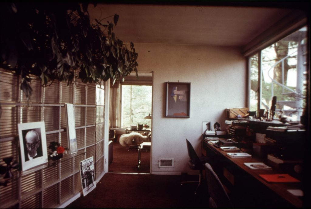 Photograph of Walter Gropius's Study, looking into the Living Room, Gropius House, Lincoln, Massachusetts, n.d. Walter Gropius Papers, Harvard Art Museums Archives