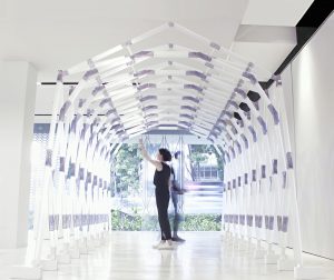 Sawako Kaijima's pavilion, "Interlocking Joinery." Photo credit: Jansen Teo Photography