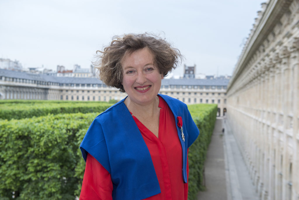 Catherine Mosbach at the Palais-Royal after receiving a medal from the French Legion of Honor. Photo credit: Didier Plowy
