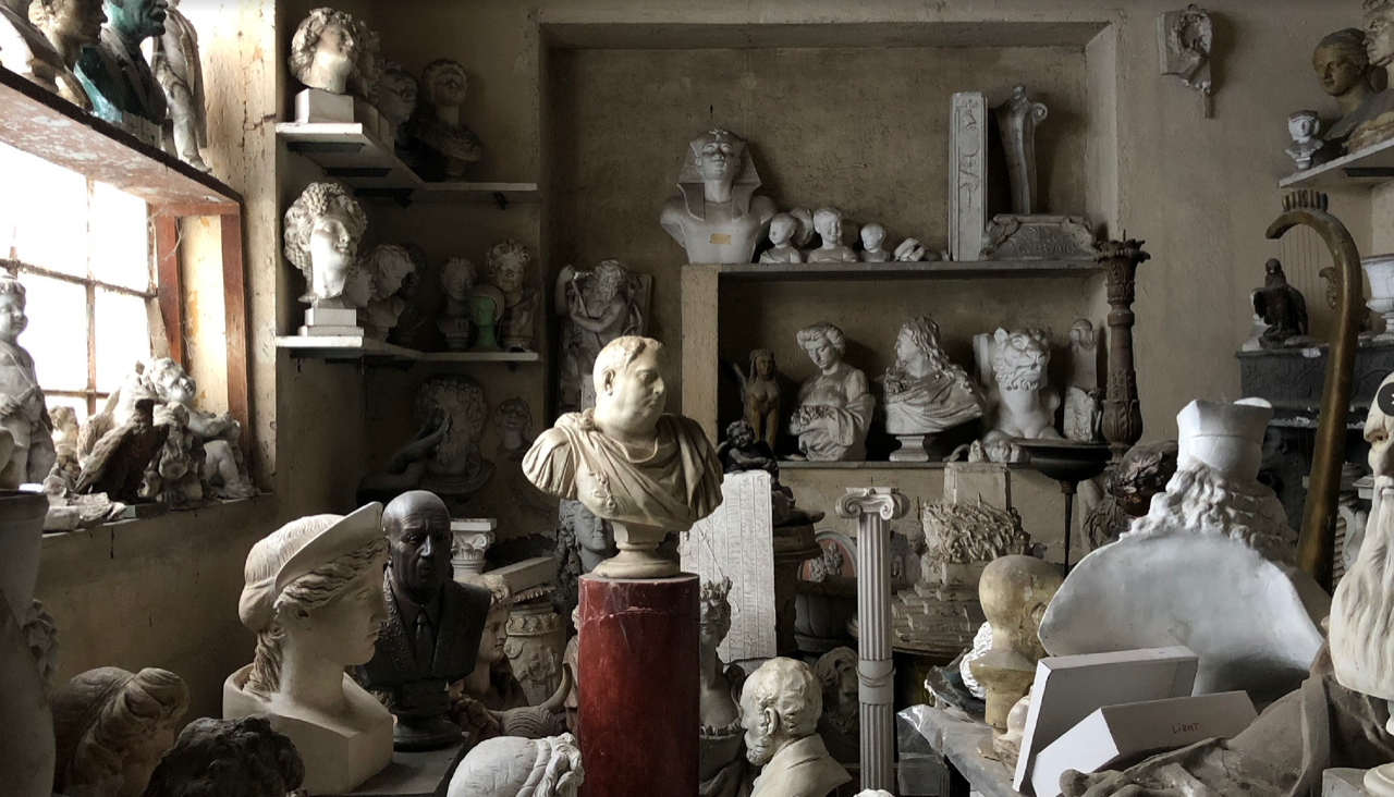 Plaster casts at the De Angelis workshop adjacent to the Cinecittà studios in Roma