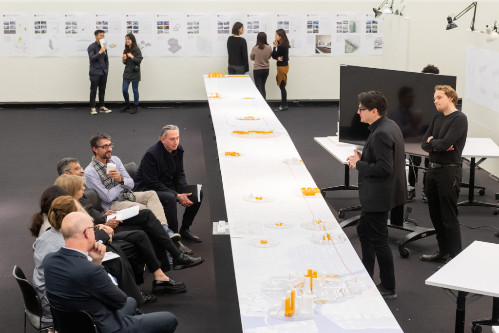 For the studio's December 2019 final review, participants organizing their projects along a model of the full Flagler/Calle Ocho transect