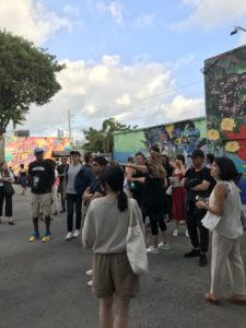 Srebnick guides the studio around Wynwood Walls during the studio's September 2019 Miami visit