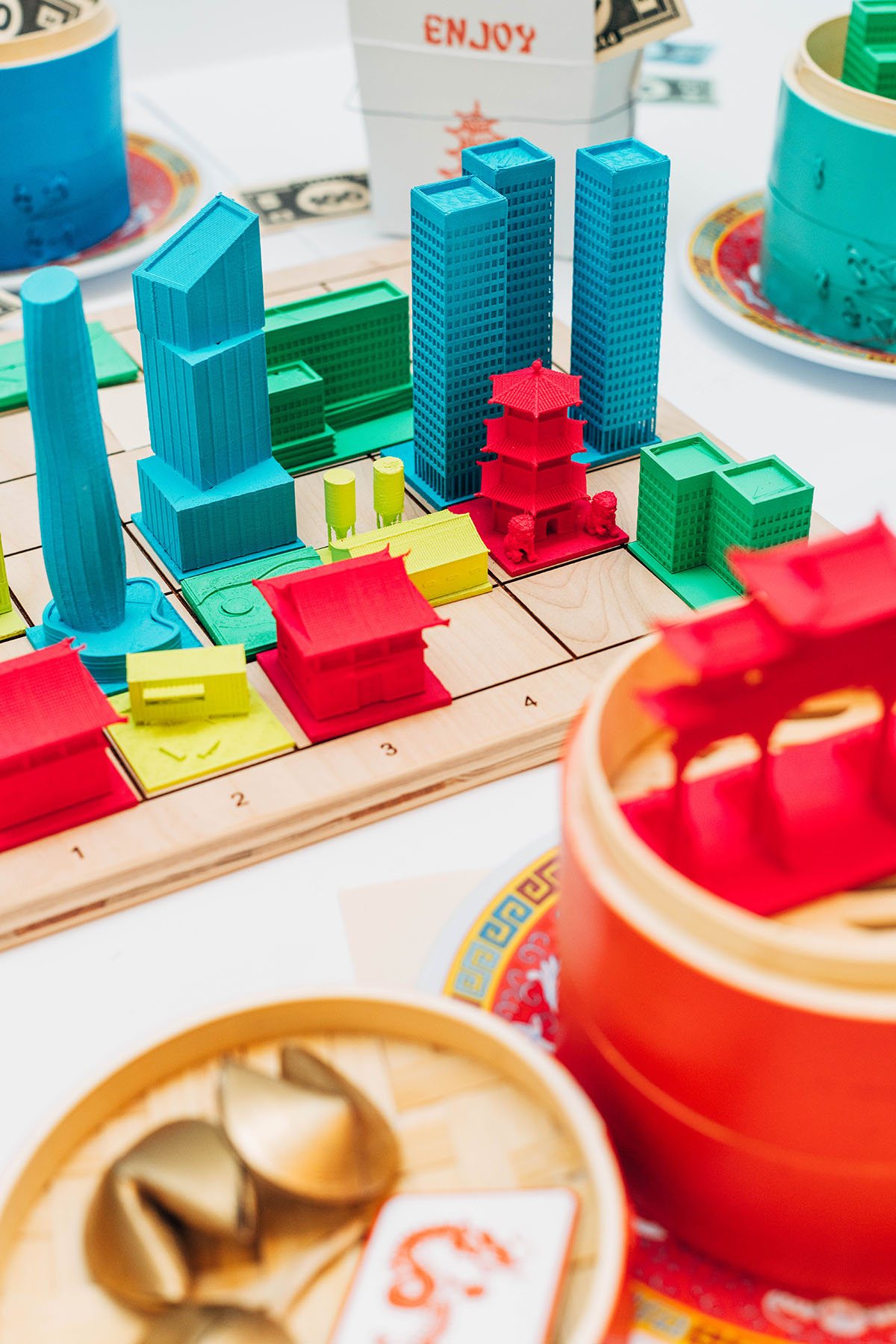 Detail view of board game