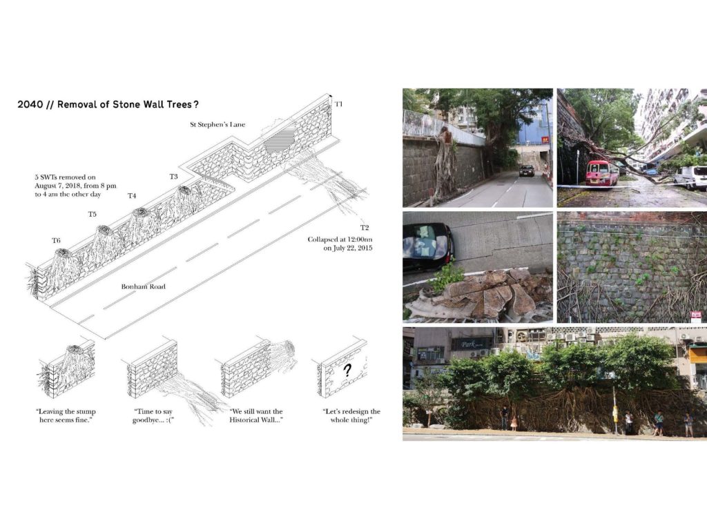Diagram of stone wall tree removal