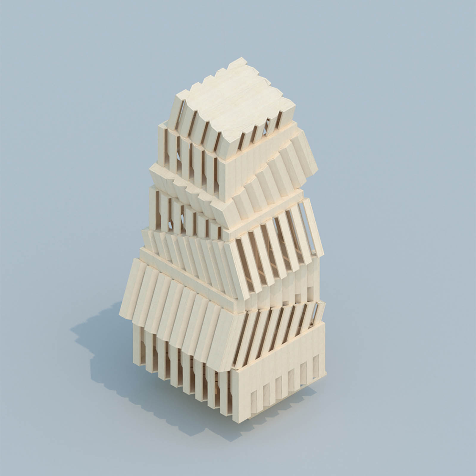 Aryan Khalighy used a simulation of stacked boxes to explore CLT tectonics
