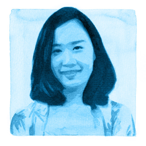 Headshot of Xinyi Chen with a blue filter.