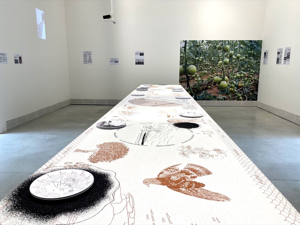 Malkit Shoshan, Lecturer in Architecture, and her practice FAST have installed “Border Ecologies and the Gaza Strip: Watermelon, Sardines, Crabs, Sand, and Sediment”