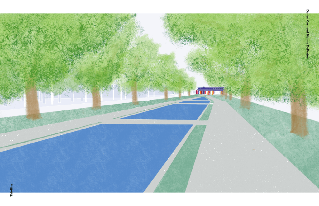 Rendering of a park.