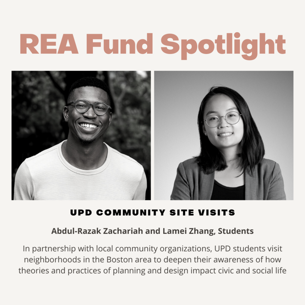 Image showcasing Abdul-Razak and Lamei Zhang's UPD Site Visit project for the REA Fund.