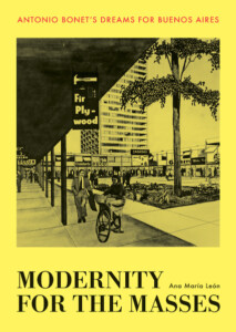 Front cover of Modernity for the Masses, featuring a yellow background and black and white image.