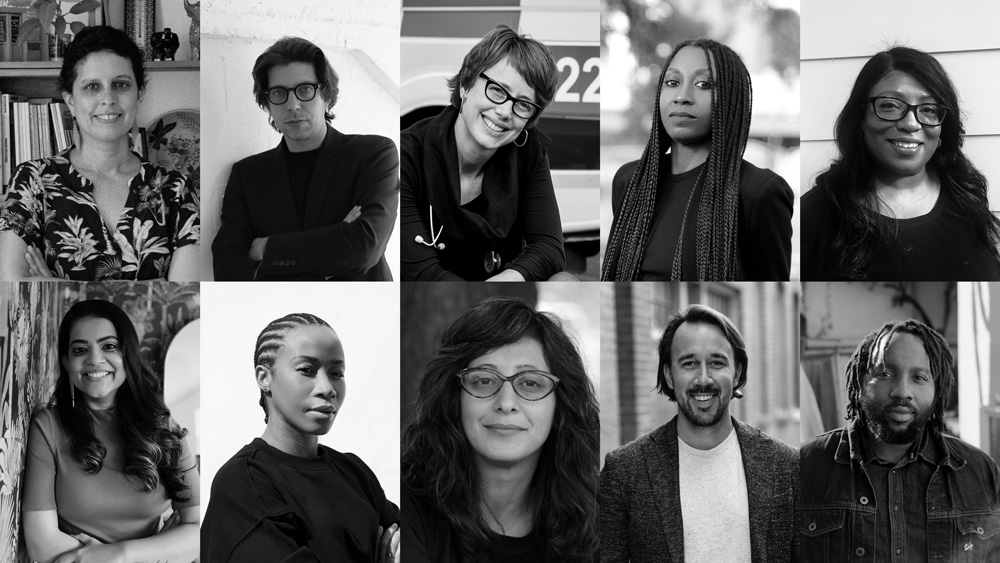 A grid of ten black-and-white photograph portraits depicting the Loeb fellows for 2025.